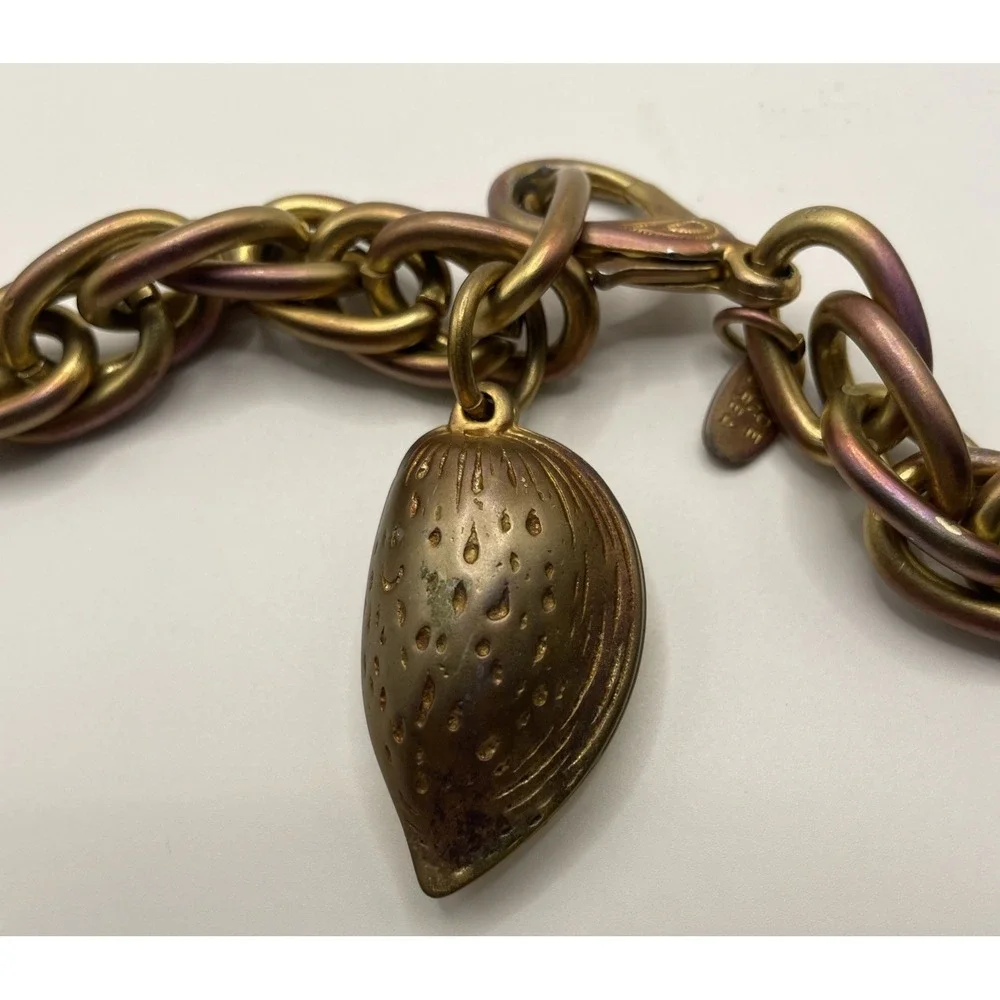 Vintage 80's Heavy 2 Toned Brass Twisted Chain Link Belt Women's Size Medium 36